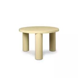 Table basse Post en Bois, MDF laqué – Couleur Jaune – 67.61 x 67.61 x 41.4 cm