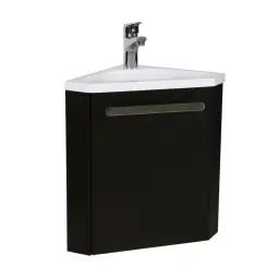 Meuble lave-mains  noir + robinet chromé