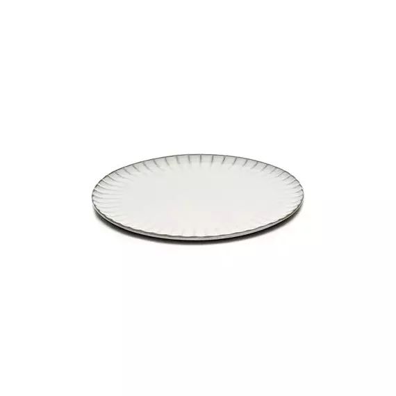Assiette Inku en Céramique, Grès émaillé – Couleur Blanc – 15.33 x 15.33 x 1.7 cm – Designer Sergio Herman