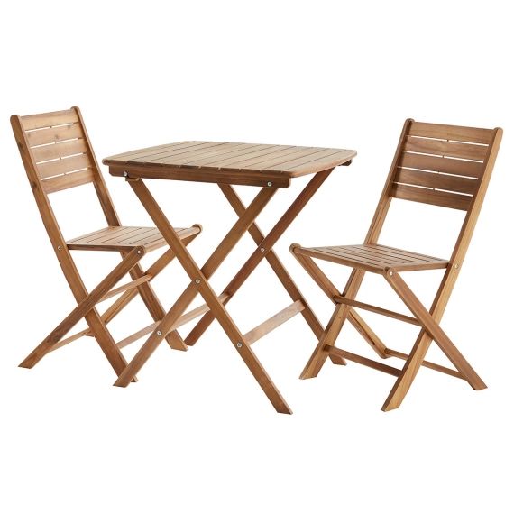 Ensemble table et chaises de jardin pliables en acacia massif CANOPEE