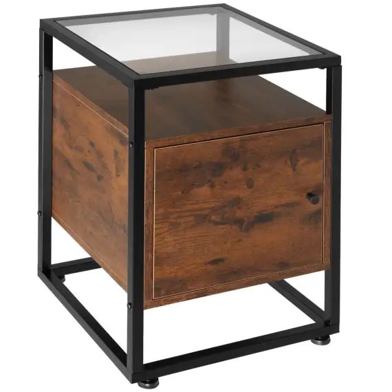 Table de chevet Dudley 40 x 43 x 60,5 cm bois foncé industriel
