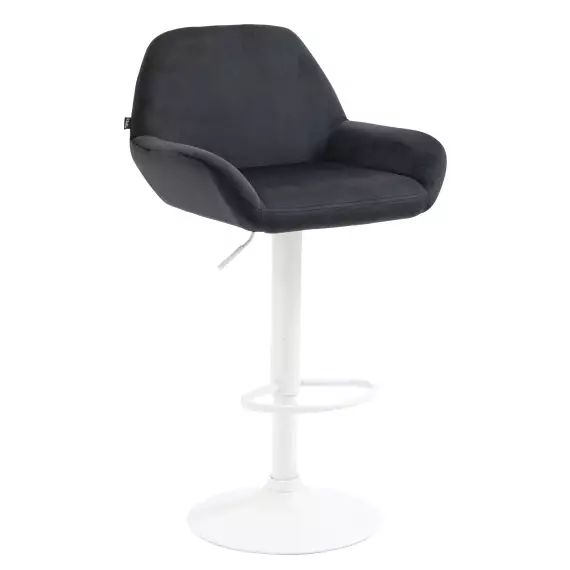 Tabouret de bar velours ajustable pivotant velours Noir