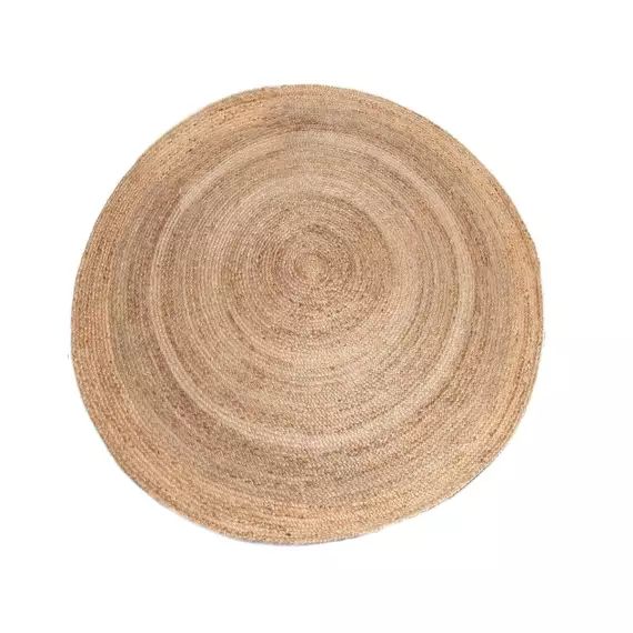 Tapis rond jute naturel tissé main beige – D 250