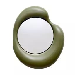 Miroir mural Ingres en Céramique, Verre – Couleur Vert – 88 x 105 x 13 cm – Designer Atelier Baptiste & Jaïna