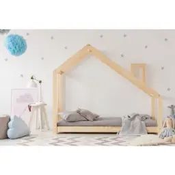 Lit Cabane Maisonnette Bois naturel de pin