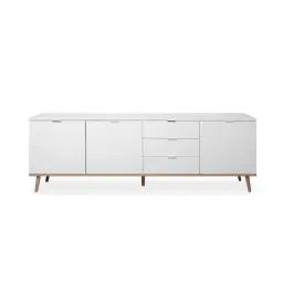 Buffet bas 3 portes 2 étagères 3 tiroirs L200 x H68 cm