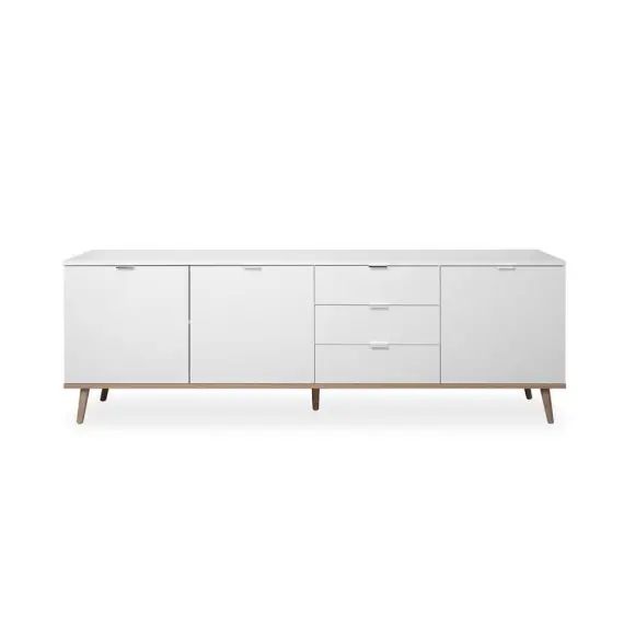 Buffet bas 3 portes 2 étagères 3 tiroirs L200 x H68 cm