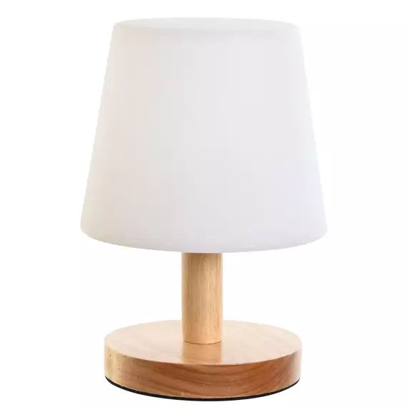 Lampe à poser LED dimmable bois et blanc 14.5×14.5x22cm