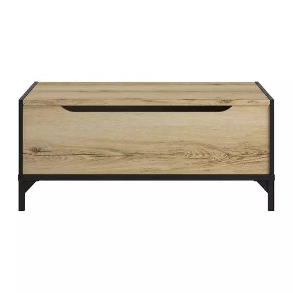 Table basse avec plateau coulissant ESTEBAN imitation chêne