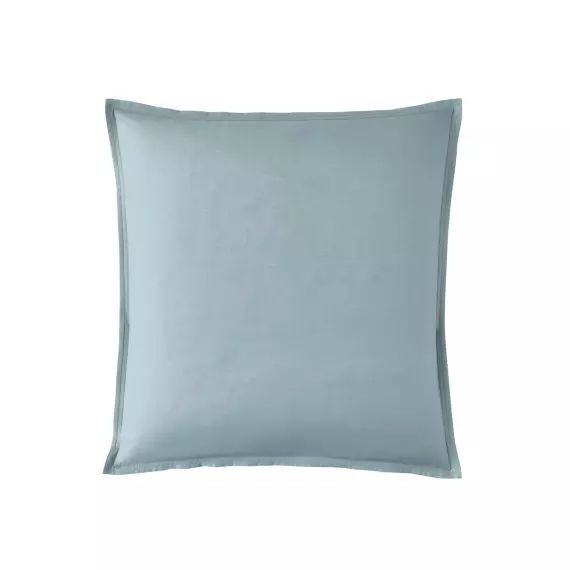 Taie d’oreiller en percale de coton bleu glacier 65×65
