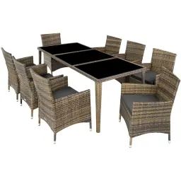 Salon de jardin MONACO 8 places avec 2 sets de housses