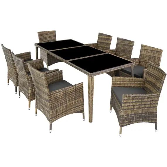 Salon de jardin MONACO 8 places avec 2 sets de housses