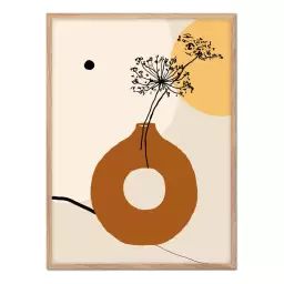 Affiche avec cadre en chêne – Vase marron – 30×40