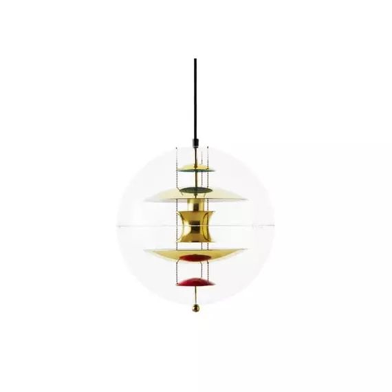 Suspension Globe en Plastique, Aluminium – Couleur Or – 400 x 60 x 60 cm – Designer Verner Panton