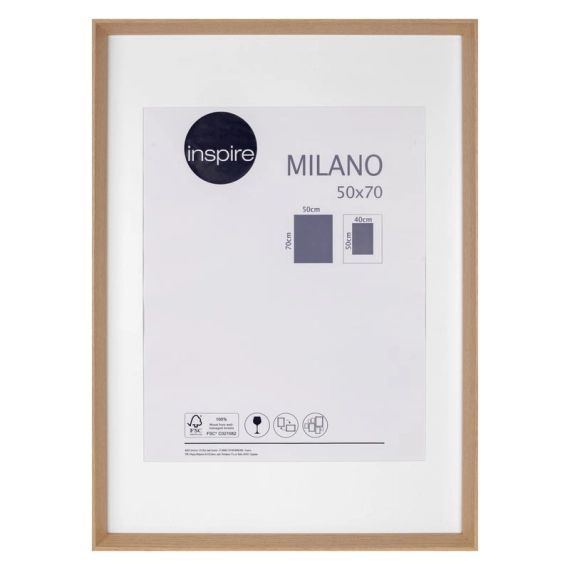 Cadre Milano, l.50 x H.70 cm chêne, INSPIRE