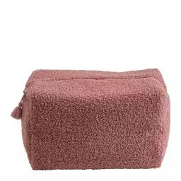 Trousse de toilette rectangulaire Bouclette rose – Grand modèle