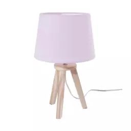 Lampe scandinave 3 pieds en bois rose