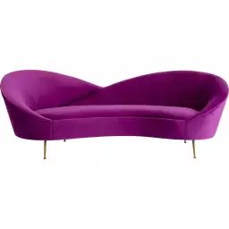 Canapé 3 places en velours violet