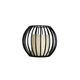 Photophore métal rond 13×11 cm  noir 13x13x11 cm