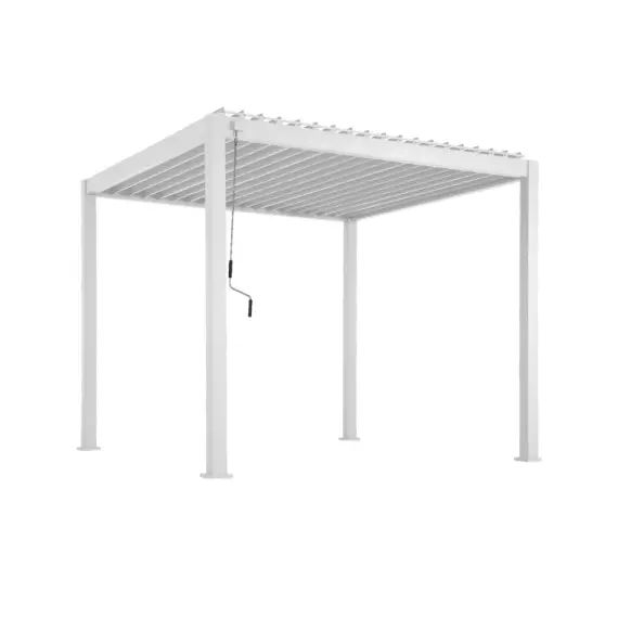 Pergola bioclimatique blanc, 3x3m, aluminium l alice&rsquo;s