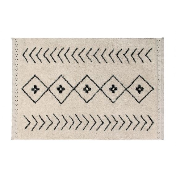 Tapis ethnique design en coton beige 120×170