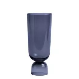 Vase Bottoms en Verre, Verre teinté – Couleur Bleu – 19.31 x 19.31 x 29.5 cm – Designer Ingrid Aspen