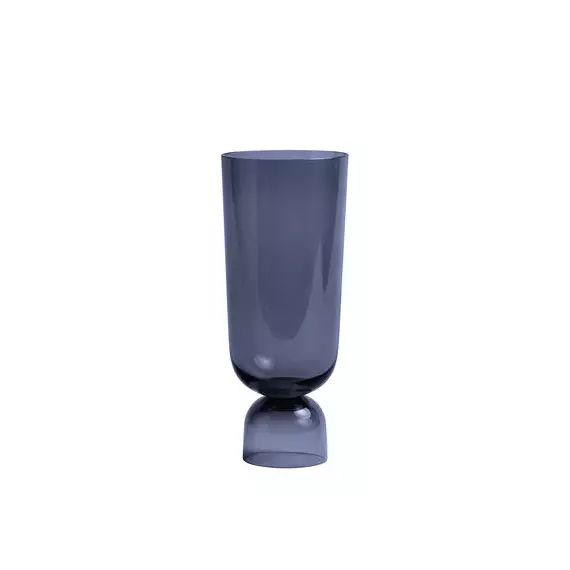 Vase Bottoms en Verre, Verre teinté – Couleur Bleu – 19.31 x 19.31 x 29.5 cm – Designer Ingrid Aspen