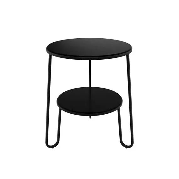 Table d’appoint Anatole en Bois, Acier laqué – Couleur Noir – 55.83 x 55.83 x 50 cm – Designer Aïssa Logerot
