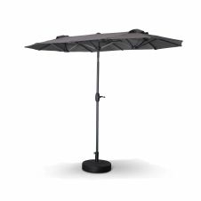 Parasol droit ovale, double, 1x3m – biarritz – gris – parasol à mât