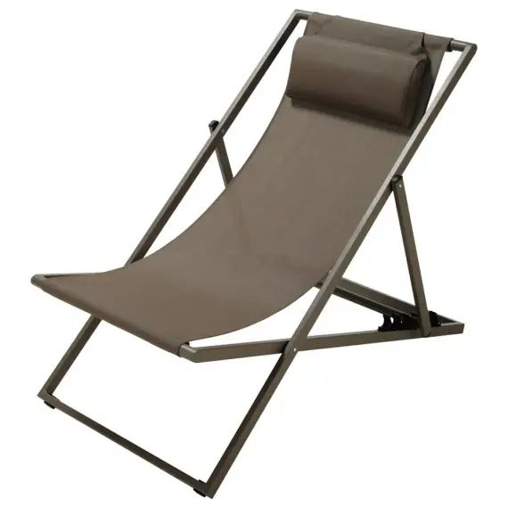 Chaise longue / chilienne pliante en métal taupe Split