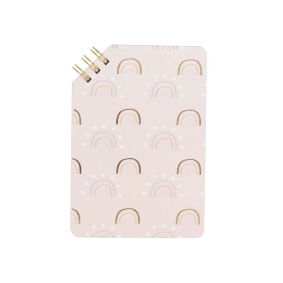 Bloc notes arc-en-ciel rose, violet, blanc et doré