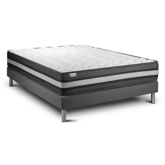 Ensemble VITALPOWER ZEN 140 x 200 cm sommier Kit gris