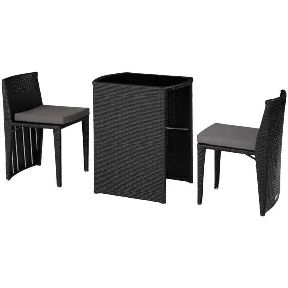 Salon de jardin HAMBOURG 2 places en aluminium noir