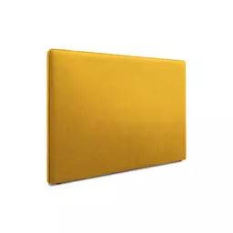 Tête de lit en velours jaune 120x160x10