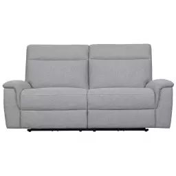 Canapé droit relax électrique 3 places BOMBA coloris gris
