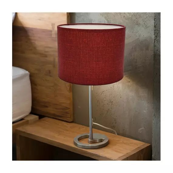 Abat-jour chevet Effet Lin Lie de Vin Ø 20 x H 15