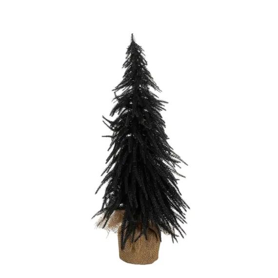 Sapin de noël artificiel avec toile de jute noir H60