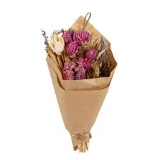 Bouquet de fleurs séchées rose et beige