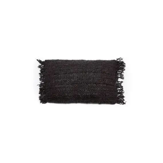 Housse de coussin en coton noir et bleu marine 30×50