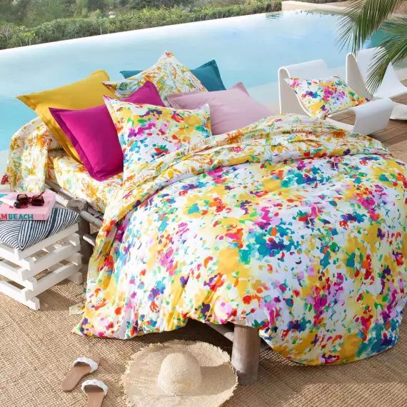 Housse de couette 140×200 multicolore en coton