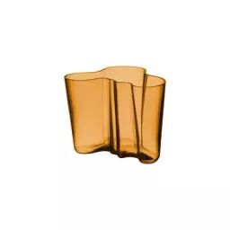 Vase Aalto en Verre, Verre soufflé bouche – Couleur Orange – 20.8 x 20.8 x 16 cm – Designer Alvar Aalto