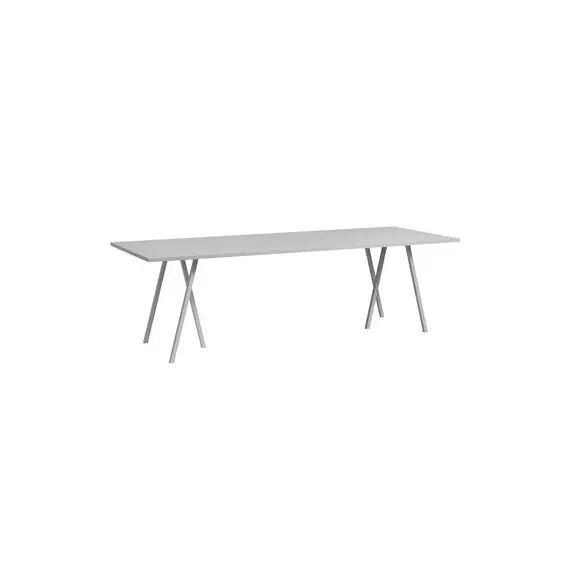 Table rectangulaire Loop en Métal, Acier laqué – Couleur Gris – 160 x 65 x 74 cm – Designer Leif Jorgensen