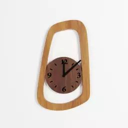 Horloge déco vintage en bois, Sixties