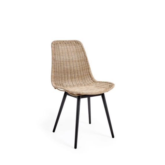 Chaise De Jardin Dossier Bas - Plastique Blanc Effet Rotin - Empilable - Dimensions 62x55x40 Cm - Résistante Aux Intempéries