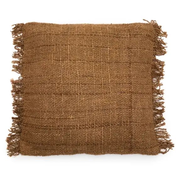 Housse de coussin en coton brun 60×60