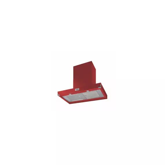 Hotte décorative murale Falcon ROUGE CERISE NICKEL BROSSE EVAC CM FHDCT900RD/N