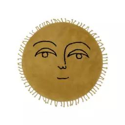 Tapis Sun en Tissu, Laine de Nouvelle-Zélande – Couleur Jaune – 41.6 x 41.6 x 41.6 cm