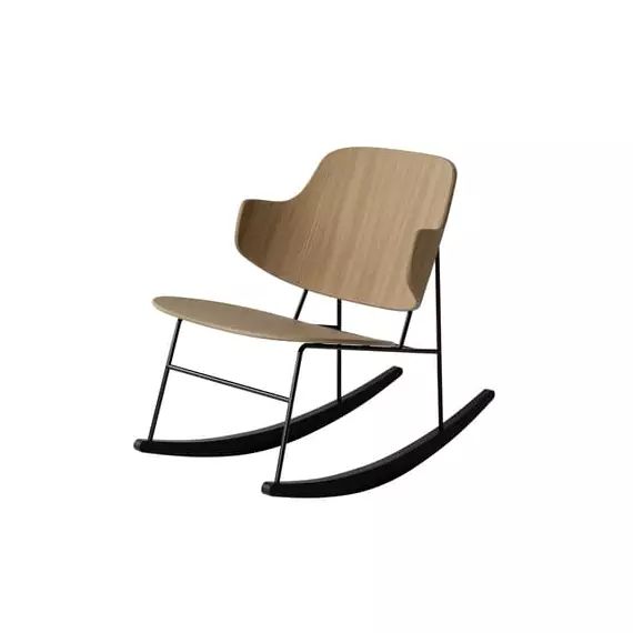 Rocking chair The Penguin en Bois, Placage de chêne – Couleur Bois naturel – 56 x 85 x 74 cm – Designer Ib Kofod-Larsen