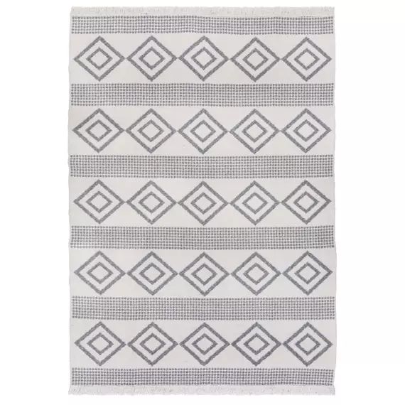 Tapis moderne en coton recyclé beige 120×170 cm