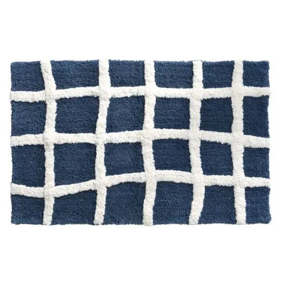 Tapis de bain bleu 50×80 en coton